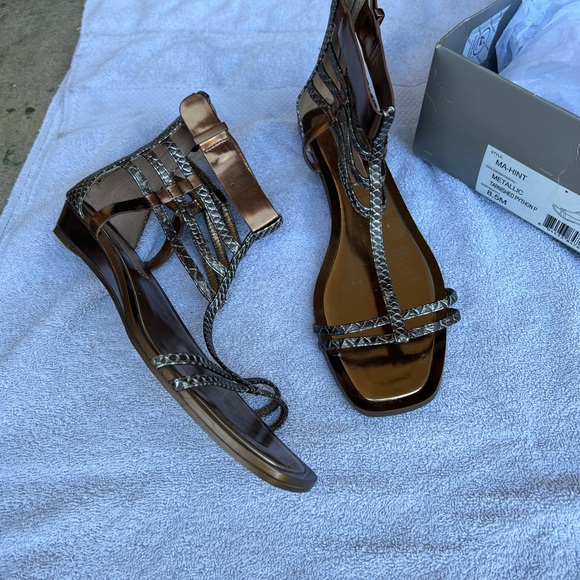 New BCBGMaxazria Hint Metallic Gladiator Sandals - Picture 11 of 13